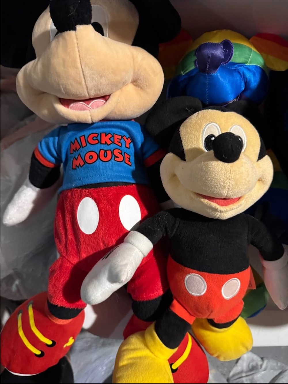 Disney Mickey Mouse Plush Set - Black, Red, Yellow, Blue